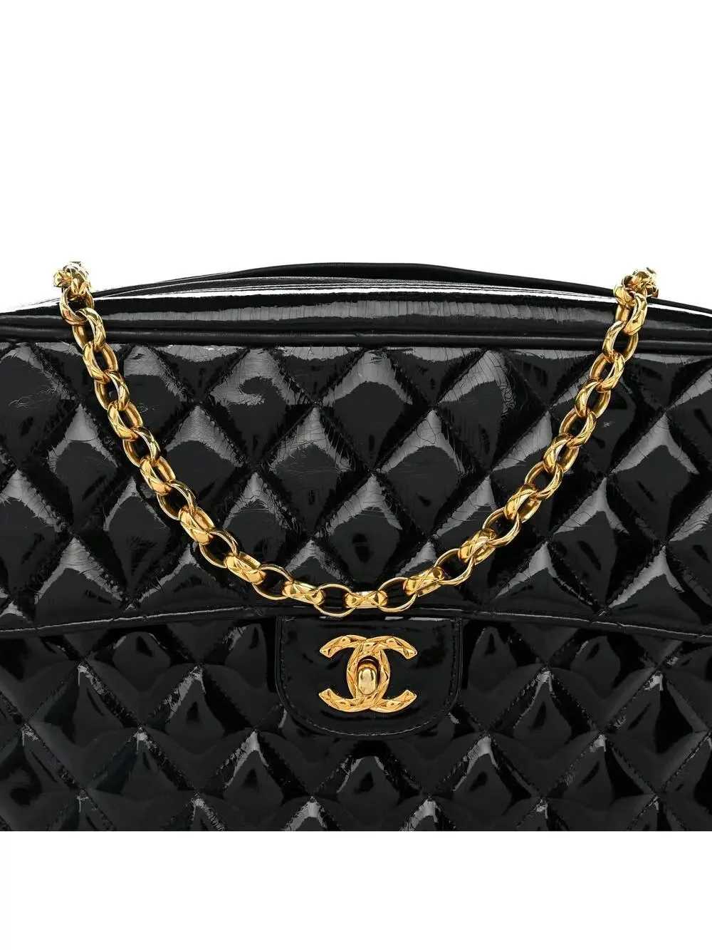 Chanel Patent Quilted Cc Camera Case #333289C14B